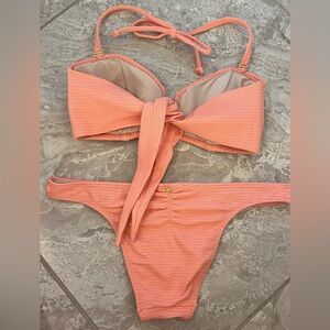 PQ Chrissy Bandeau Top and Teeny Ruched Bottom bikini set, size Small
